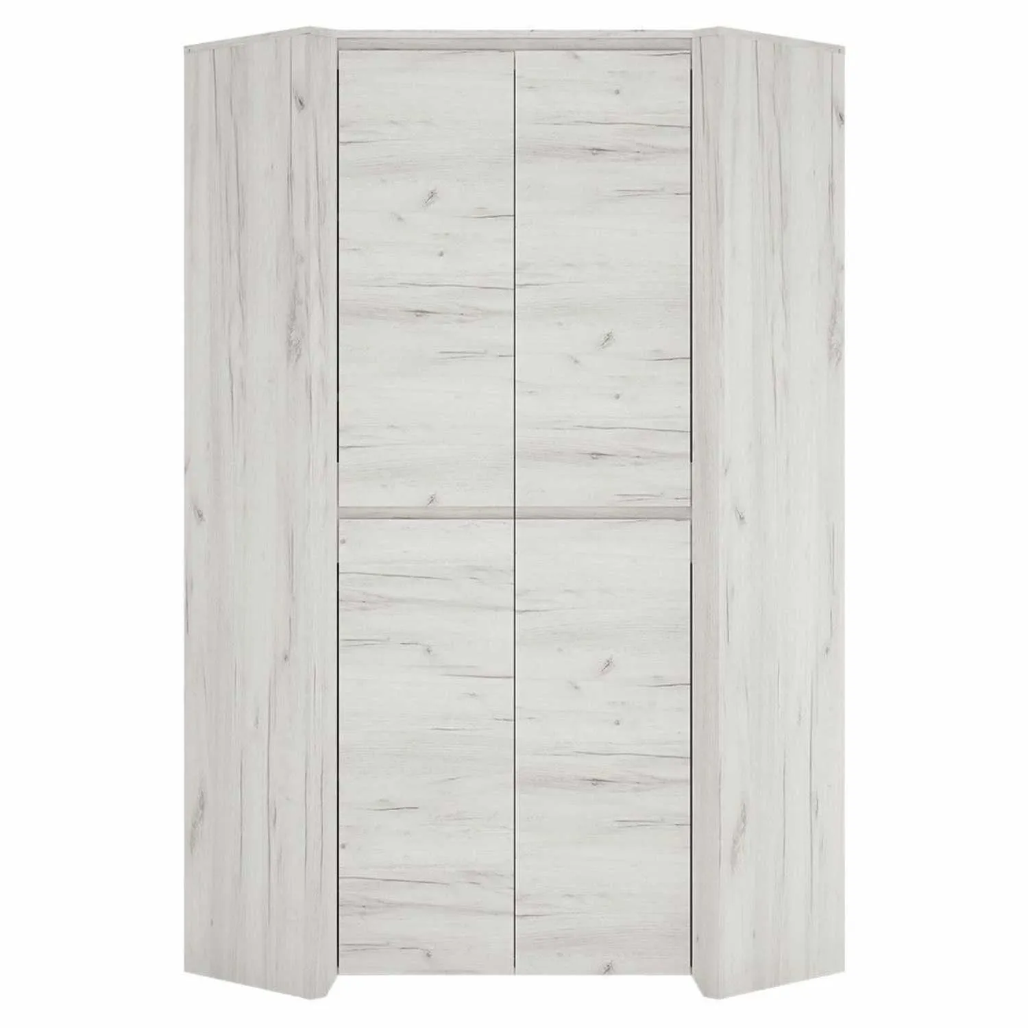 Large White Wood 2 Door Modern Corner Fitted Wardrobe