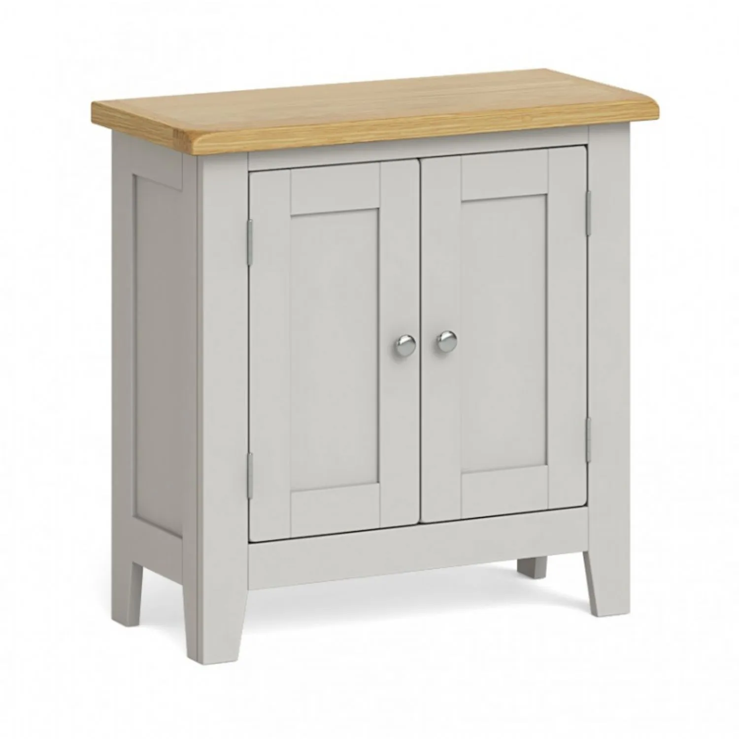 Solid Oak and Grey Painted 70cm Mini Cupboard