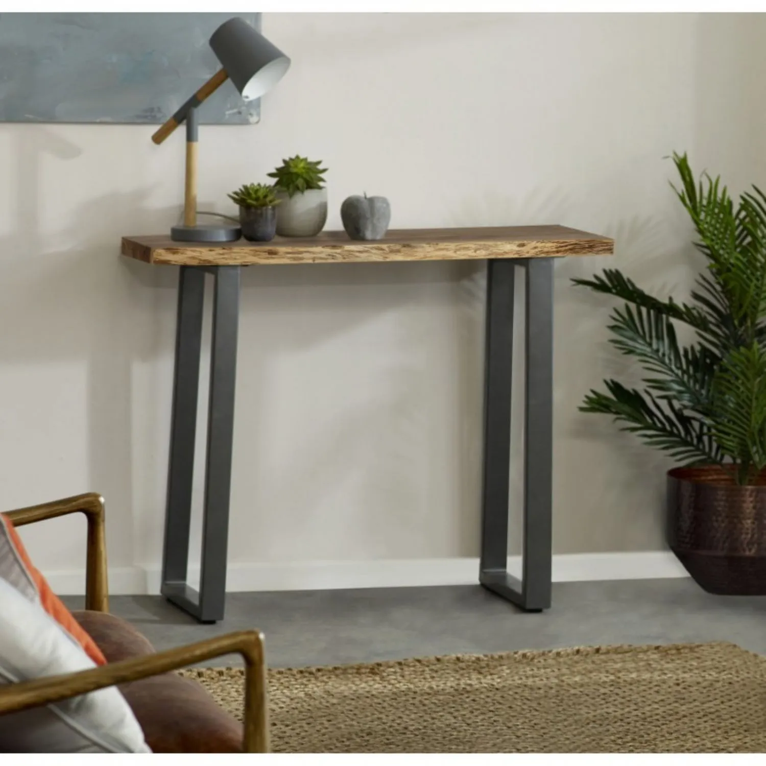 Industrial Solid Acacia Console Table