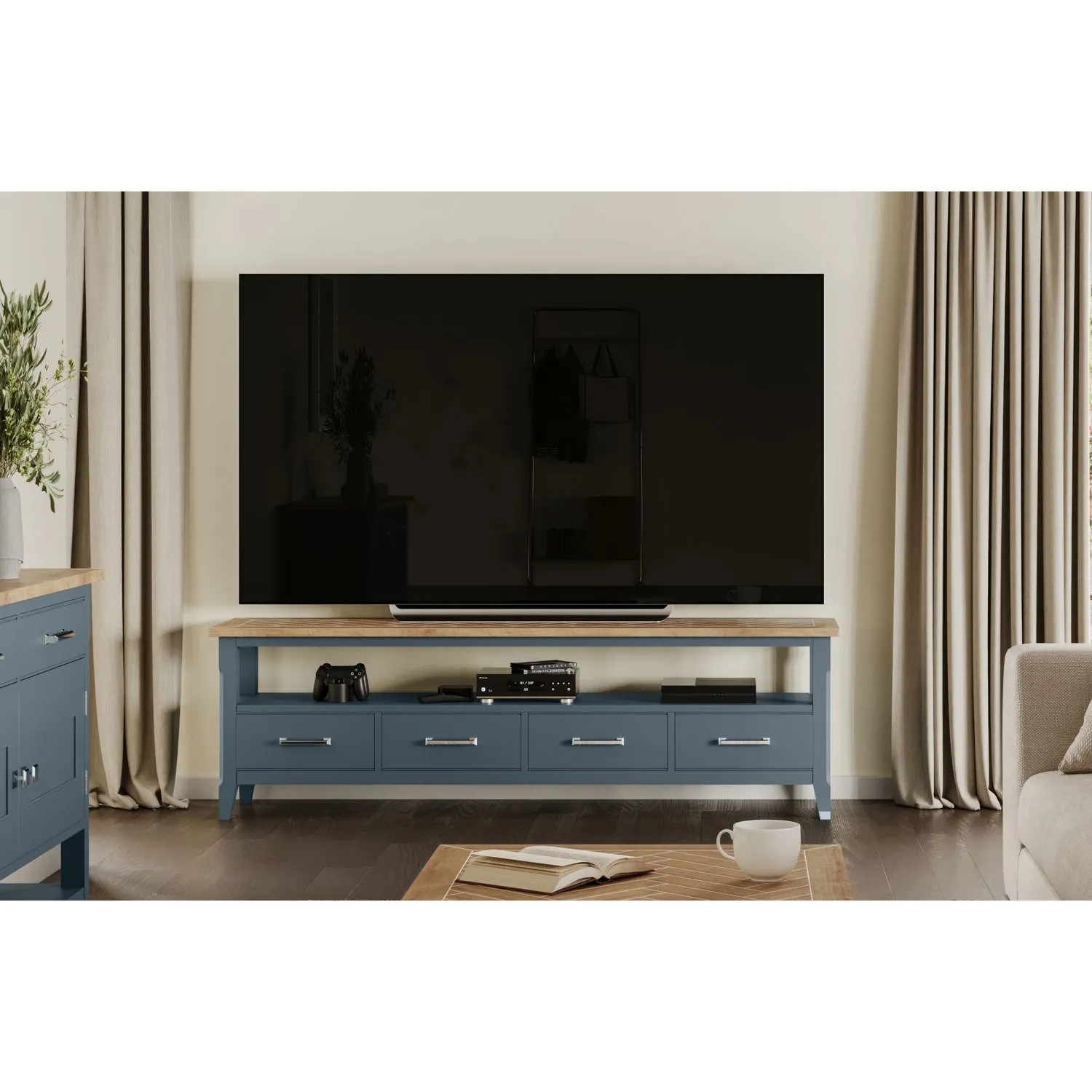 Signature Blue Large Widescreen Television Cabinet