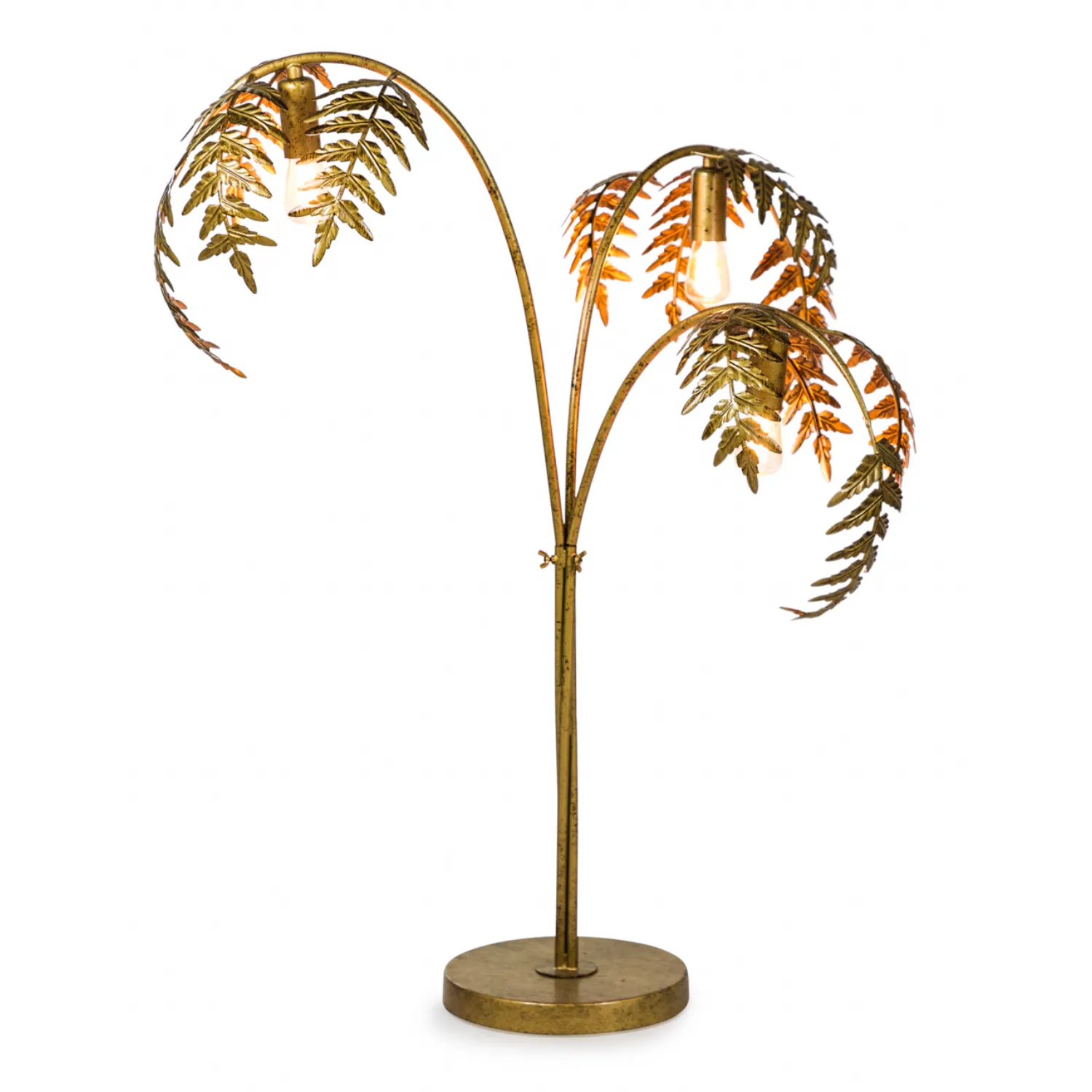 Gold Palm Tree Leaf Table Lamp