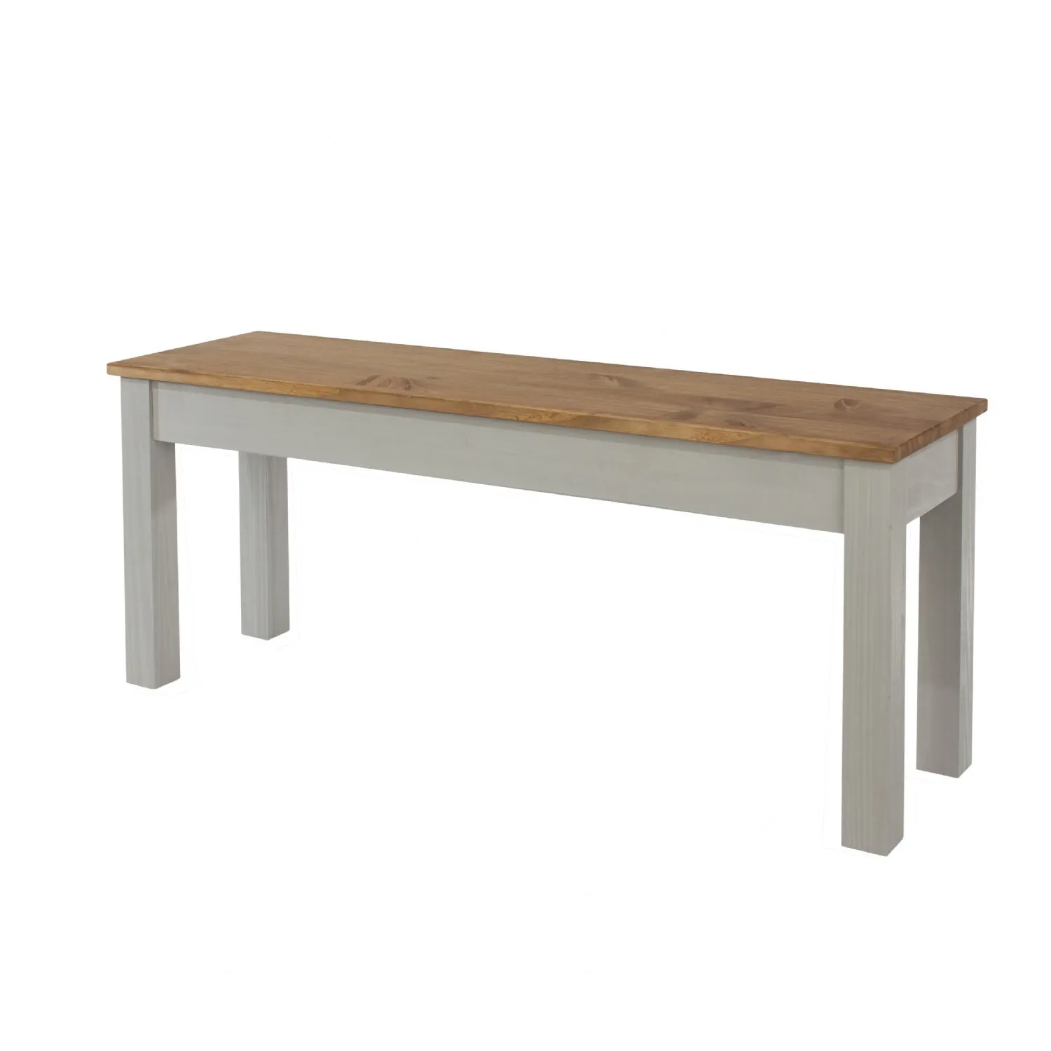 Grey Small 105cm Dining Bench Antique Wax Oak Top