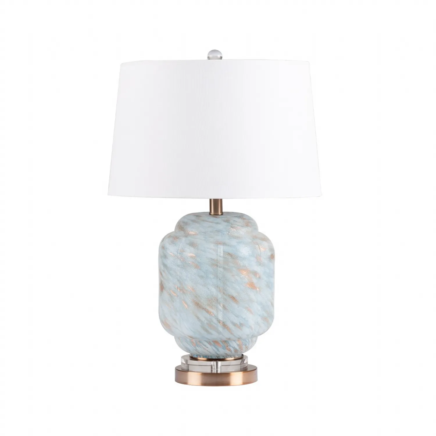 65cm Light Blue Glass Table Lamp