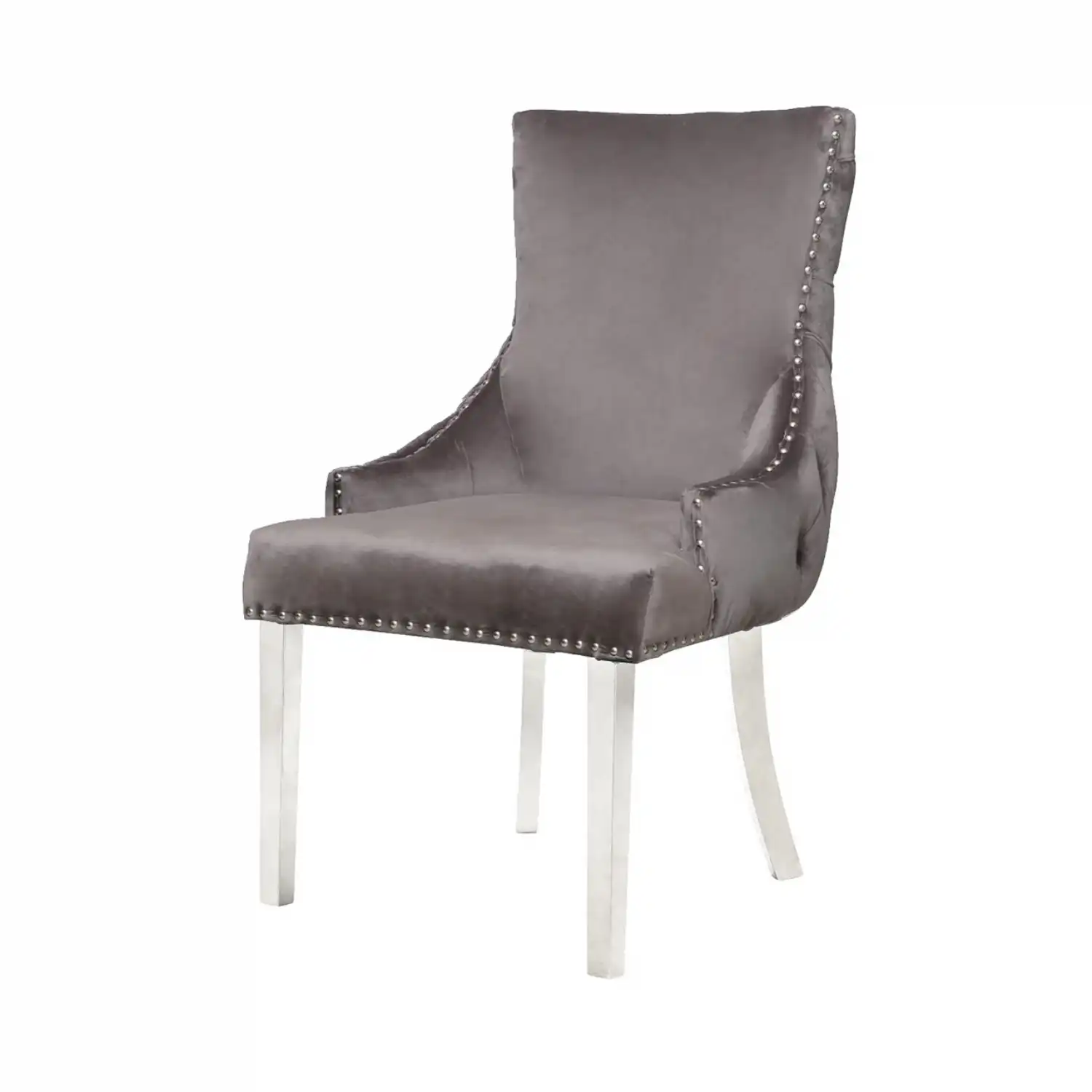 Grey Dining Chair Steel Legs