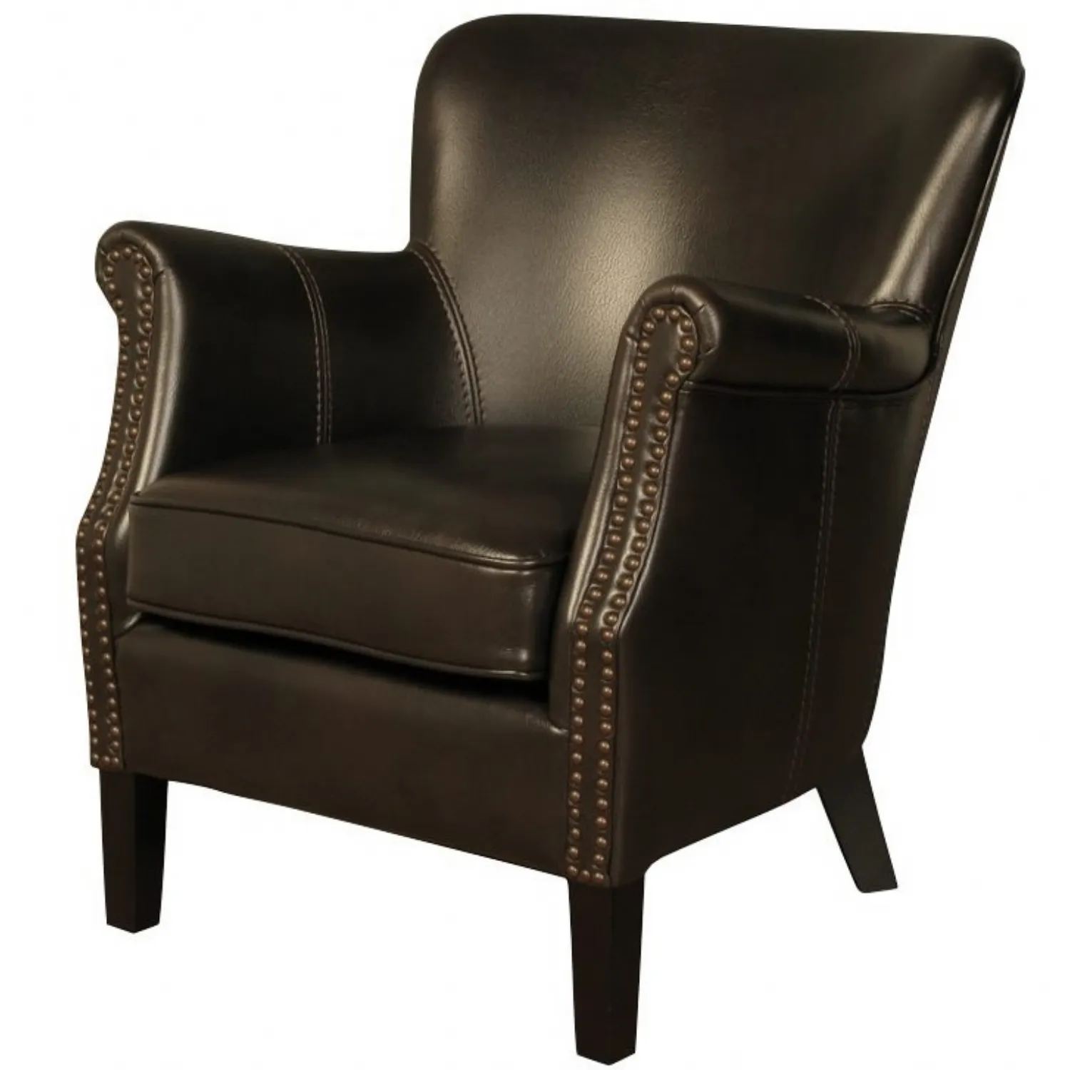 Leather Air Brown Accent Chair