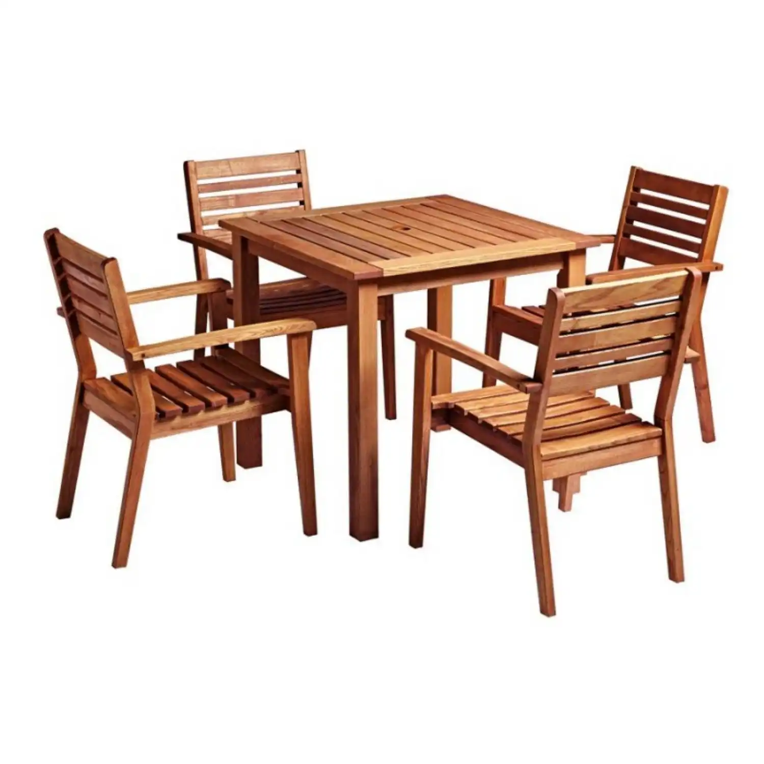 Outdoor Dining Table And 4 Chairs 80 X 80cm in Robinia Wood