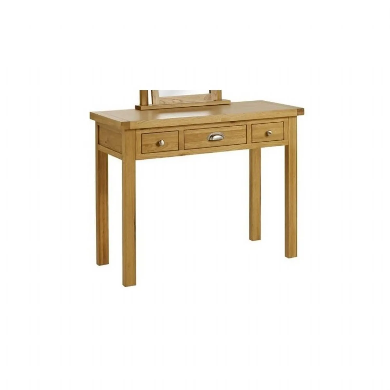 Solid Oak 3 Drawer Dressing Table with Optional Stool