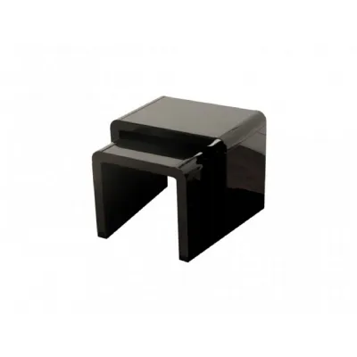 Black Gloss 2 Piece Nest Of Tables