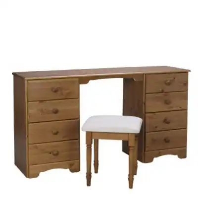 Nordic Dressing Table 4+4 Drawers + Chair in Cherry