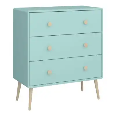 Gaia Chest of 3 Drawers in Cool Mint