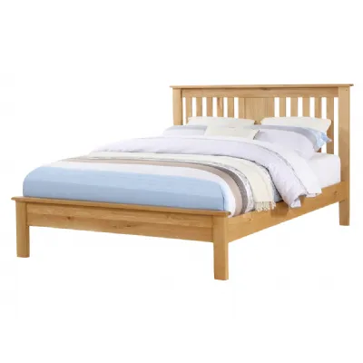 Solid Oak 4ft 6 Bed Low End Bed