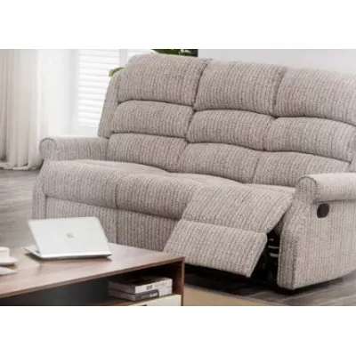 Natural Fabric 3 Seat Manual Recliner Sofa