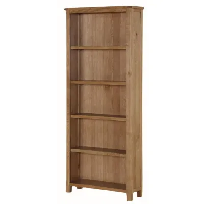 Rustic Solid Oak Tall Bookcase