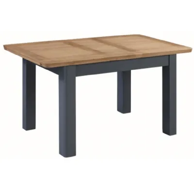 Solid Oak and Blue 1.2m Extending Dining Table