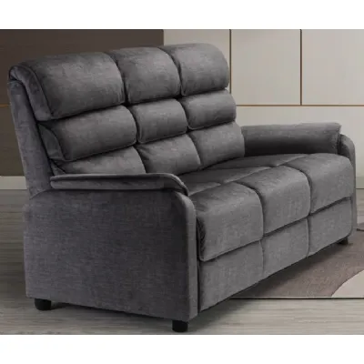 Grey Fabric 3 Seat Sofa Fixed