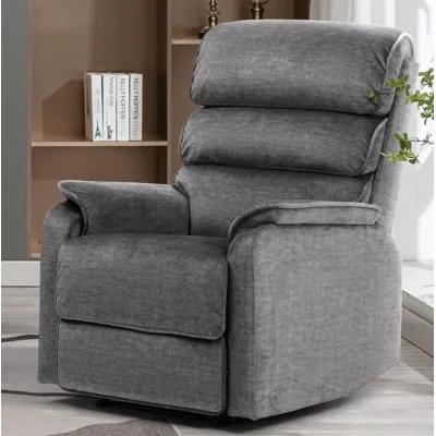 Grey Fabric Fixed Arm Chair