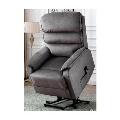 Grey Fabric Dual Lift and Tilt Electric Arm Chair