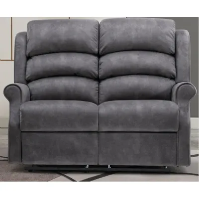 Grey Fabric 2 Seat Electric Recliner Sofa