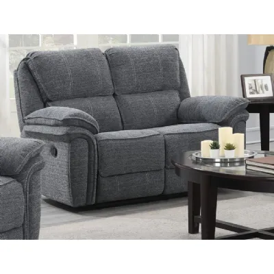 Grey Fabric 2 Seater Recliner Sofa