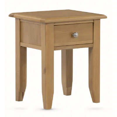 Medium Solid Oak Lamp Table with Drawer