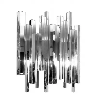 Silver Crystalline 3D Wall Mirror Irregular Edges