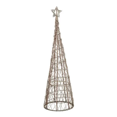 Large LED Wicker Christmas Tree With Star