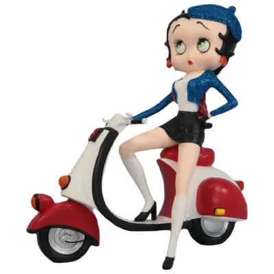 Betty Boop on Scooter in Blue Glitter Top