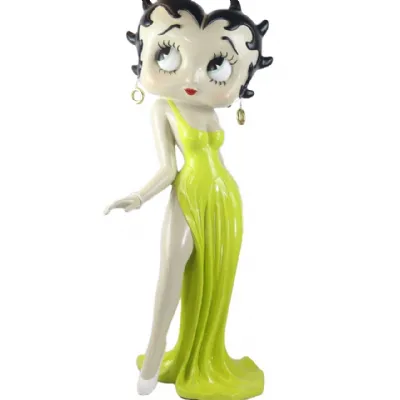 Betty Boop 3ft Evening Dress Lime, Yellow Glitter