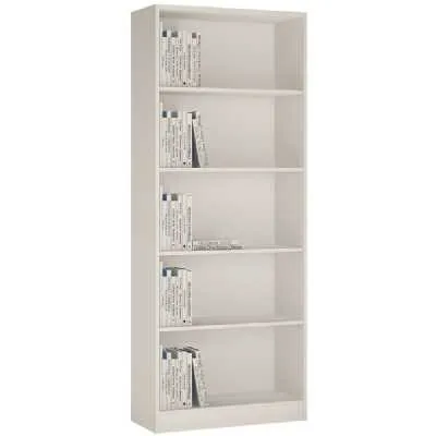 4 You Tall Wide Bookcase In Pearl White