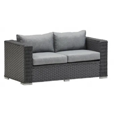 Luxury Grey Rattan 2 Seater Sofa