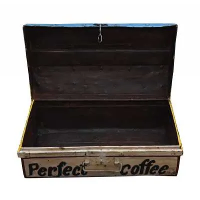 Vintage Style Carnival Antique Iron Hand Painted Coffee Storage Trunk 31 x 77cm