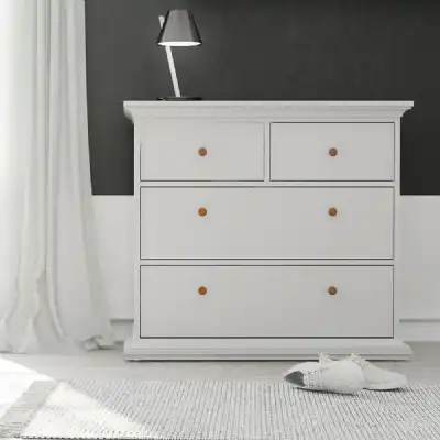 Modern White Chest of 4 Drawers