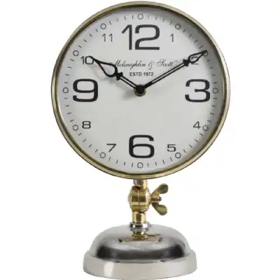 Silver Nickel Mantel Clock