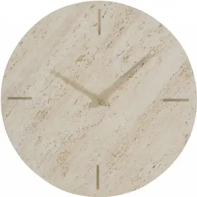 Light Traventine Marble Wall clock 41cm