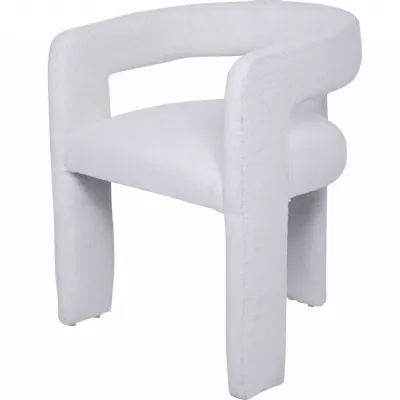 Fully Upholstered Ivory Slub Chair