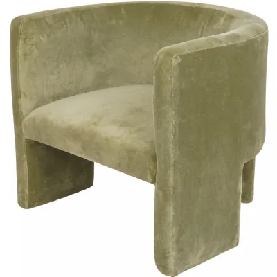 Green Velvet TriLeg Chair