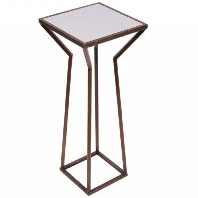 Hylas Antique Copper Frame Ceramic Single Side Table