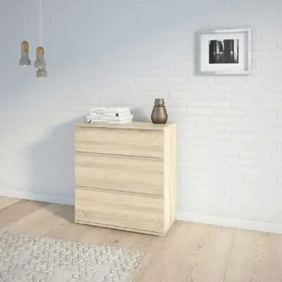 Light Oak Chest of 3 Drawers Handle Free
