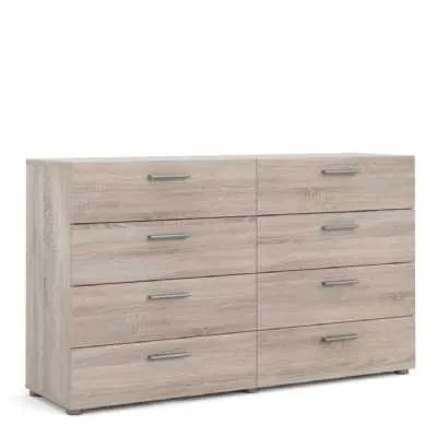 Pepe Wide Chest of 8 Drawers (4+4) in Truffle Oak