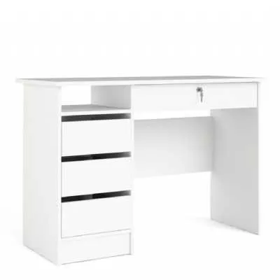 Function Plus Desk (3+1) handle free Drawer in White