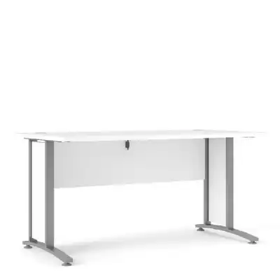 Desk 150 cm in White With Silver grey steel legs