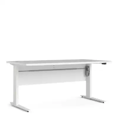 Desk 150 cm in White With Height adjustable legs With electric control in White