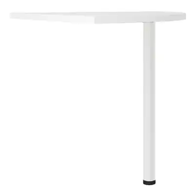 Corner desk top in White With White legs