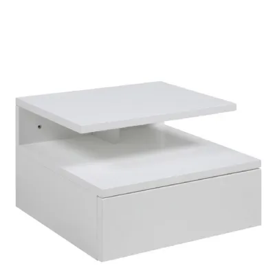Ashlan Bedside Table with 1 Drawer in White