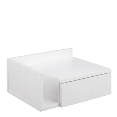 Avignon Square Bedside Table with 1 Drawers in White