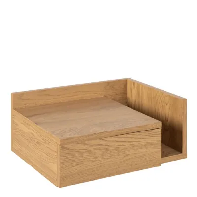 Ashlan Square Bedside Table with 1 Drawers in Oak