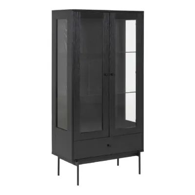 Angus 2 Door Display Cabinet in Black