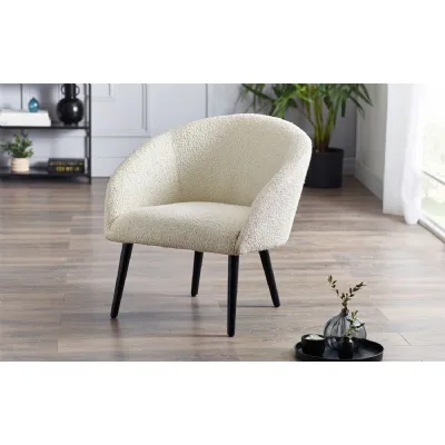 Amari Boucle Accent Chair Ivory
