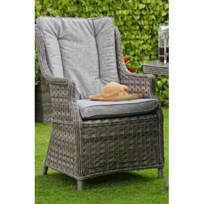 Luxury Grey Rattan Dining Chair with Cushions