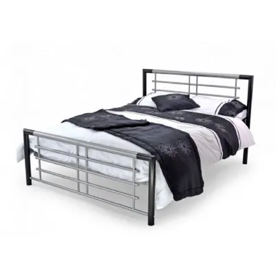 Black and Silver Mesh Based Metal Bed 3ft